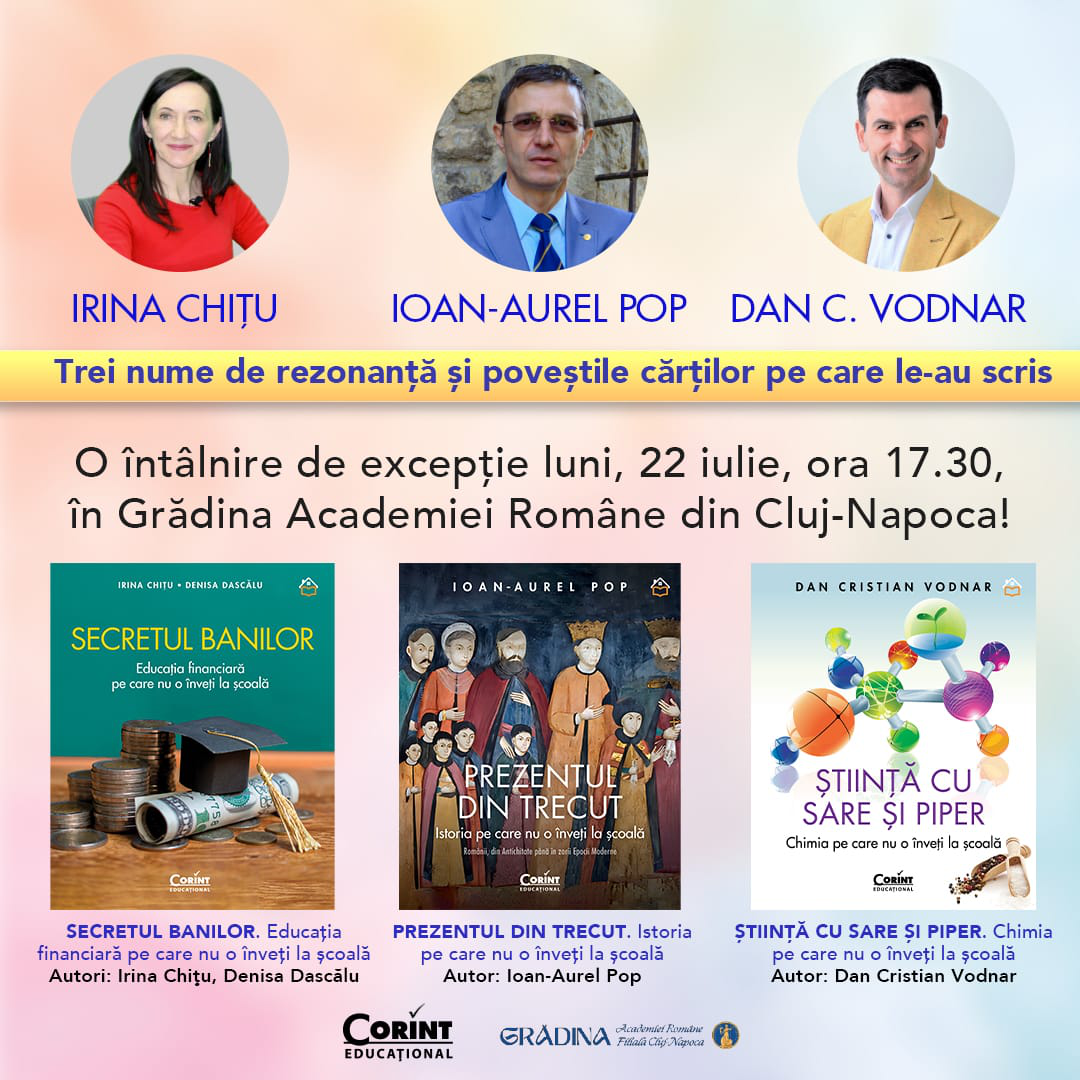 Afiș Trei nume de rezonanță și poveștile cărților pe care le-au scris